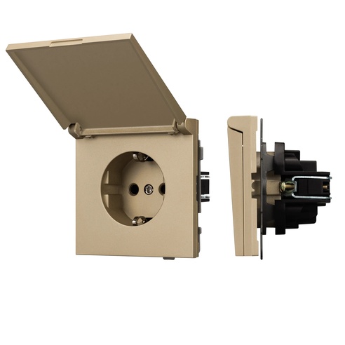 Механизм розетки влагозащищённый SCT-TENDO-MCP-SFPL-GD (230V, 16A) (Arlight, -)