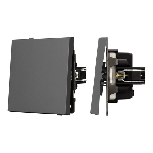 Механизм выключателя одноклавишный проходной SWT-TENDO-MKP1-SFPL-GR (230V, 10A) (Arlight, -)