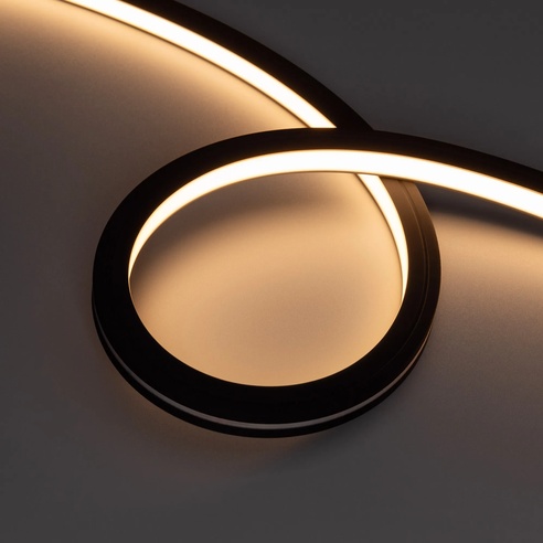 Лента герметичная NOVA-TOP-BLACK-A120-16x15mm 24V Warm2700 (10 W/m, IP67, 2835, 5m, wire x2) (Arlight, Вывод боковой, 5 лет)