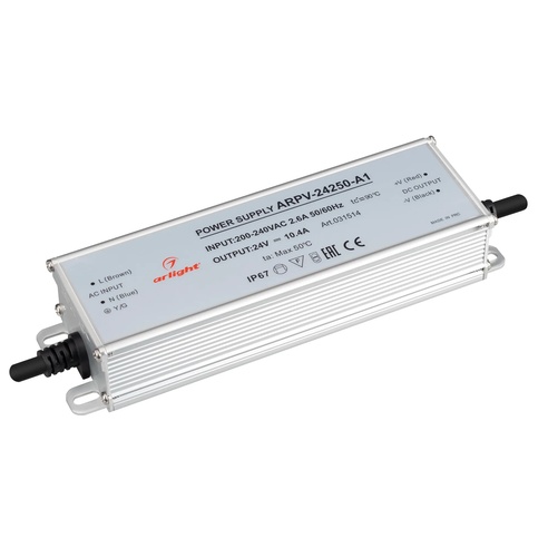 Блок питания ARPV-24250-A1 (24V, 10.4A, 250W) (Arlight, IP67 Металл, 3 года)