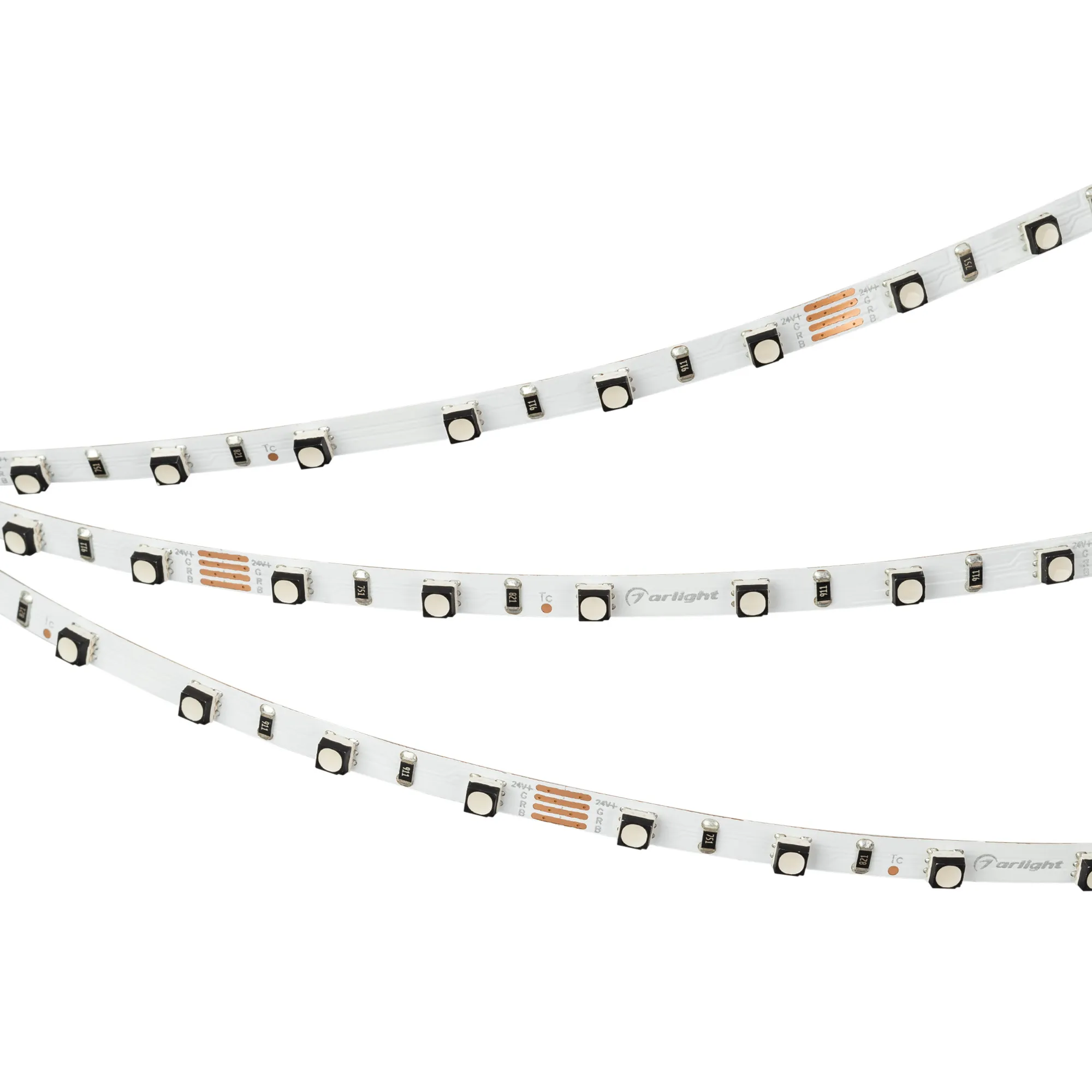 Лента светодиодная MINI-60-24V RGB 5mm (3535, 5m, LUX) (Arlight, 6 Вт/м, IP20)