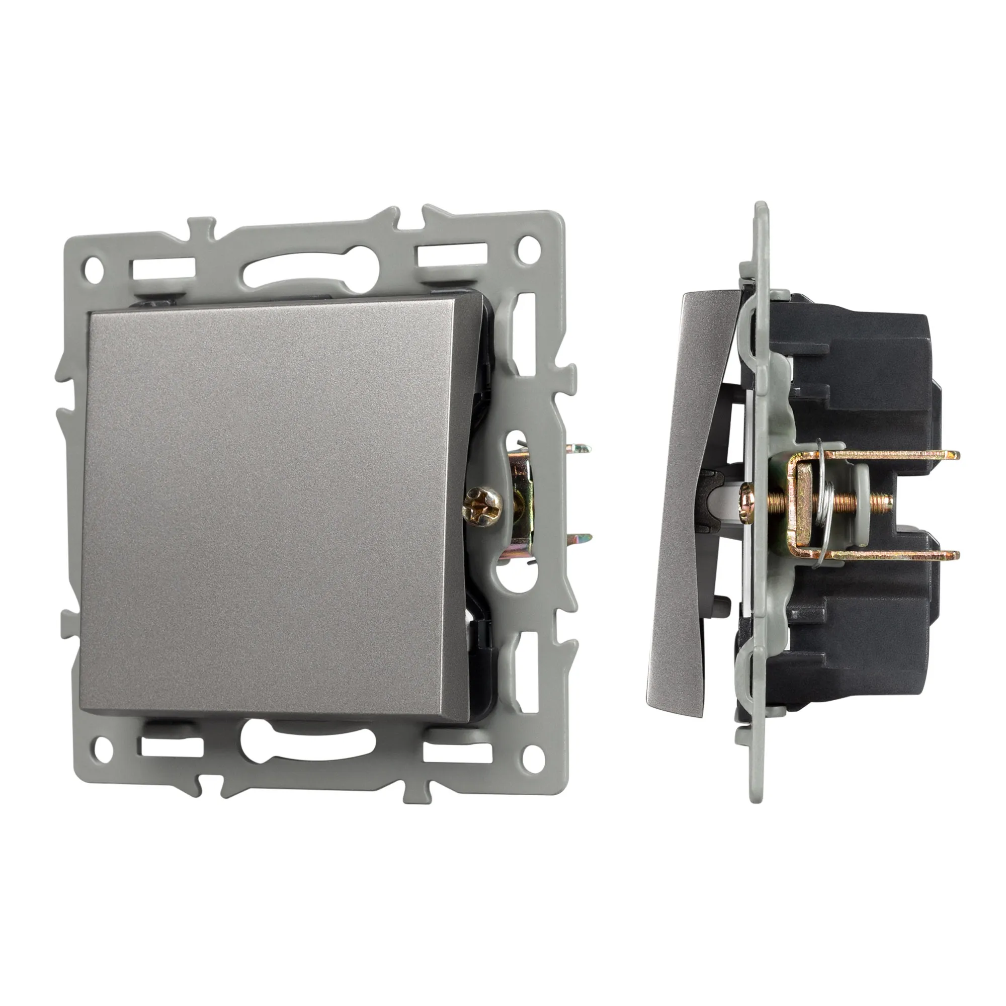 Механизм выключателя одноклавишный непроходной SWT-MK01-PL-GR (250V, 16A) (Arlight, -)