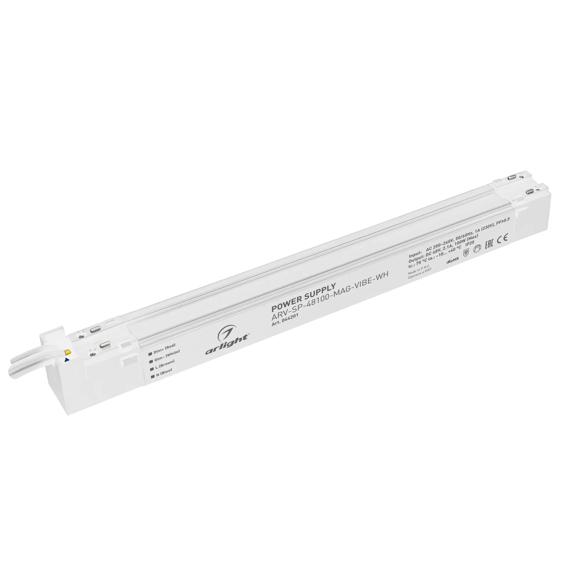 Блок питания ARV-SP-48100-MAG-VIBE-WH (48V, 2.1A, 100W) (Arlight, IP20 Пластик, 5 лет) - изображение товара