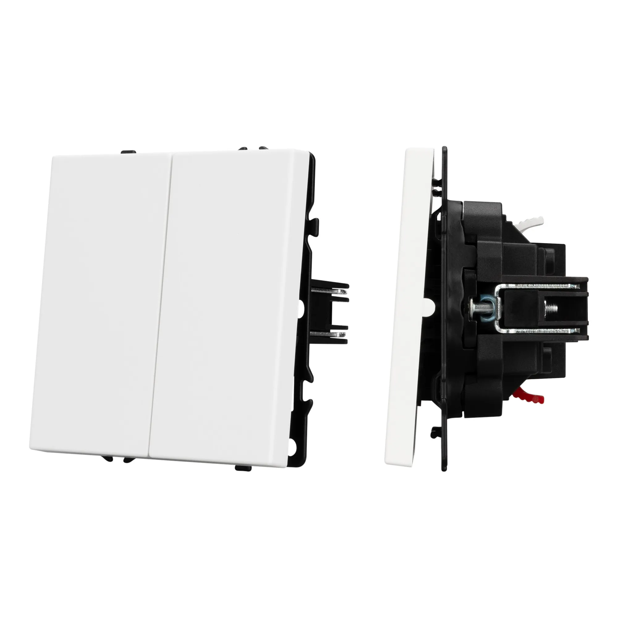 Механизм выключателя двухклавишный проходной SWT-NOBE-MKP2-SFPL-WH (230V, 10A) (Arlight, -) - изображение товара