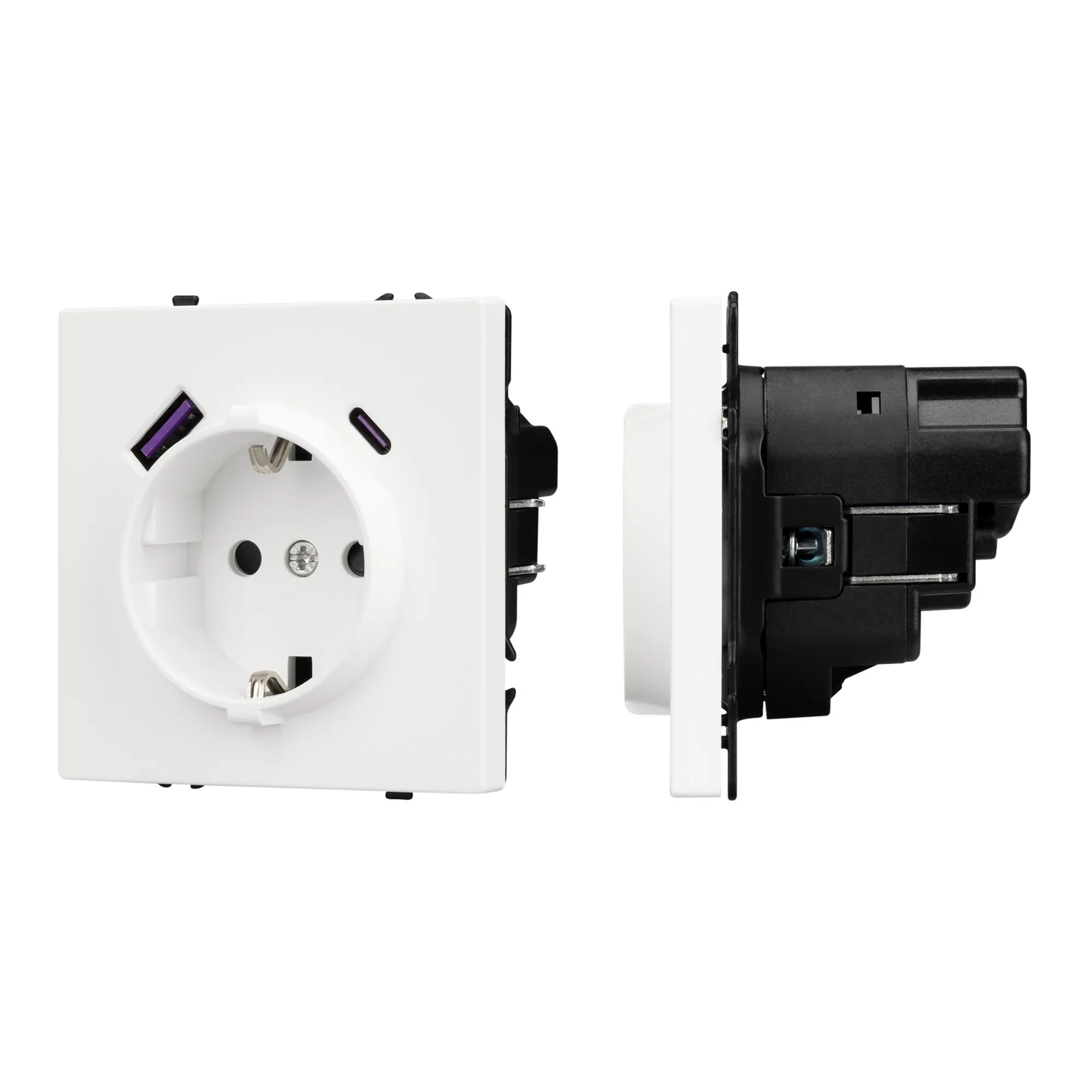 Механизм розетки с USB зарядкой SCT-NOBE-MUAC-SFPL-WH (230V, 16A) (Arlight, -) - изображение товара