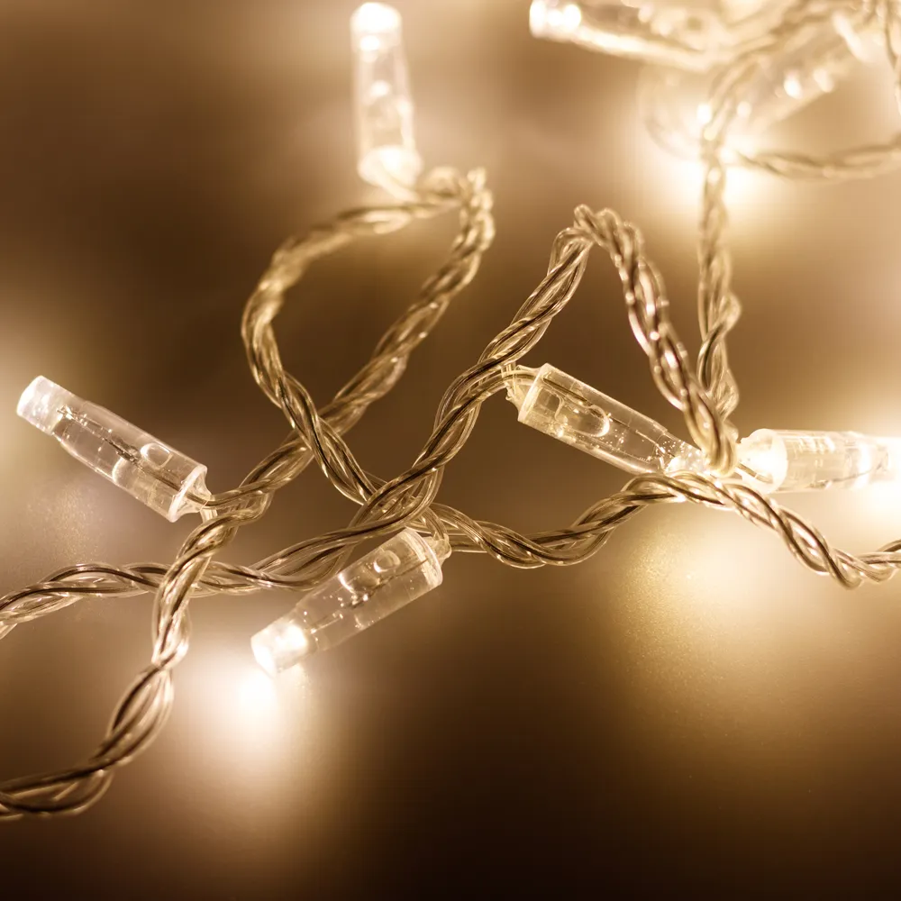 Светодиодная гирлянда ARD-STRING-CLASSIC-10000-CLEAR-100LED-FLASH WARM (230V, 7W) (Ardecoled, IP65) - изображение товара